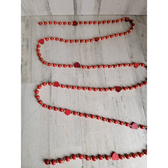 Vintage wooden Valentine garland unique heart home decor - Picture 9 of 9